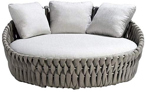ZKHD Sedie A Sdraio per La Terrazza Nordica, Sedie A Sdraio Cortile Piene di Spugna Ad Alta Densità, Sedie A Sdraio, Piscina Intrecciata A Corda, Letti in Spiaggia, Terrazza Giardino,180cm