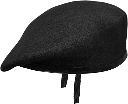 normani BW Barett aus Wolle und Baumwolle mit Lederschweißband Farbe Schwarz Größe 53