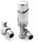 Radiator Valves for Central Heating (Pair) - Lockshield TRV Controller (Chrome TRV Angled Valves 15mm)