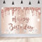Geburtstag Deko für Mädchen/Frauen, Roségold Geburtstag Stoff Schild Plakat, Happy Birthday Hintergrund Banner Damen Geburtstagsfeier Deko