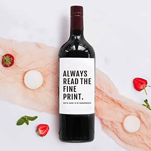Patyzon: Personalisierte Weinetiketten für Babys, Geschenk für Schwangere, 2 Etiketten, 10.2 cm x 12.7 cm, Vinyl, Ideal für Großeltern, Tante und Onkel