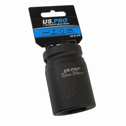 US PRO Tools 34mm 1 DR 6 Point Deep Impact Socket 3743