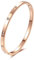 CCAIPU 18K Gold Plattiert Armreif für Damen, 4MM Titanium Stahl Kristall Armband Freundschaft Geschenke für Frauen Mutter Mädchen (Rosegold)