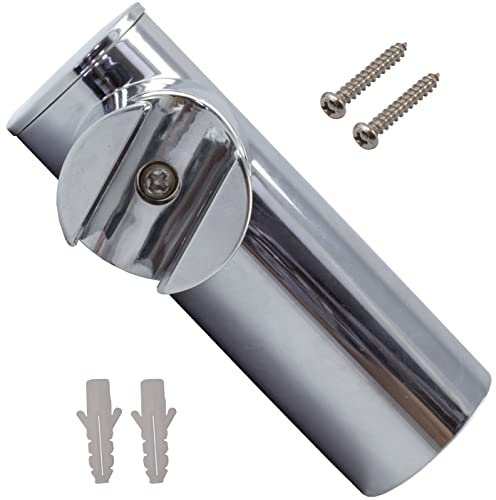 AERZETIX - C62392 - Support douchette rotatif mural 102 mm - pour mitigeur mélangeur d'eau pommeau baignoire sanitaire salle de bain tuyau flexible - en plastique - finition chromée