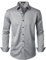 LucMatton Herrenhemd, formell, dehnbar, knitterfrei, langärmelig, schmale Passform, Button-Down-Shirt, für Hochzeit, Party, Grau, XL