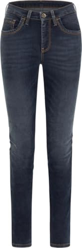 Rokker RT Mid Waist Slim Damen Motorradjeans, blau, 31/30