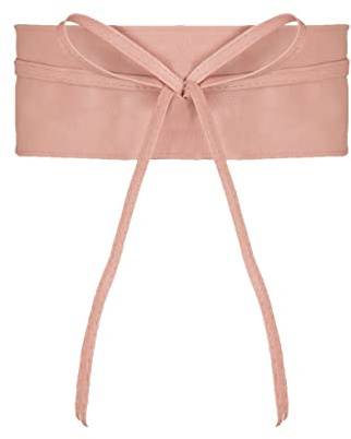 KRISP Tie 'Round PU Leather Waist Cinch Belt (Dark Pink, One Size) 14987-DKPNK-OS