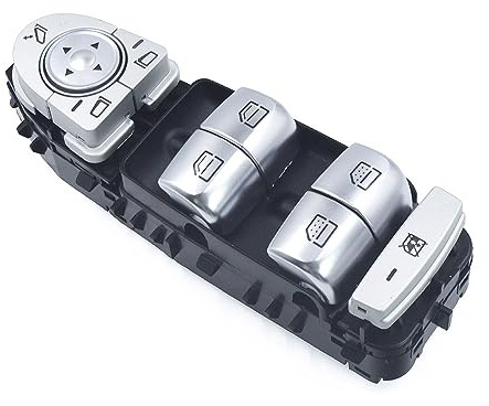 DKAEUK BZWS022 Interruptor de Ventana Eléctrica para Lado del Conductor Negro Cromado Compatible con Mercedes-Benz