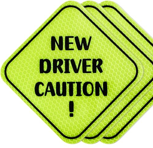 3 Stück Neues Fahrer Magnet, New Driver Caution Magnet Aufkleber Reflektierend Gelb Fahrschülerschilder Abnehmbares Autozubehör für Stoßstange, Lernende, Männer, Frauen