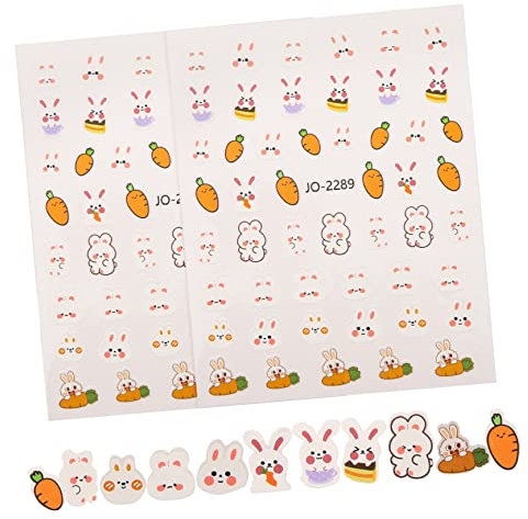 Beaupretty 3D-Aufkleber 10 Blätter Nagelsticker zu Ostern Frühlingsdekorationen ostern fingernagel aufkleber gel nail sticker gel aufkleber nägel Erdbeerdekor Nagelkunstaufkleber Karotte
