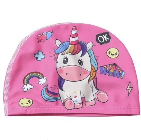 LuLiyLdJ Rosa Cuffia Piscina Bambino, Cuffia Piscina Bambina, Cuffia Piscina Neonato, Cuffie Piscina Donna, Motivo Unicorno, Cuffia Piscina Bambina da 1 a 7 Anni