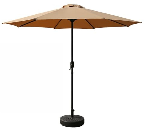 LMXRYPD Parasol de Jardin Exterieur Autoportant de 8,8 Pieds, Parasol Plage avec Manivelle Facile à Ouvrir, pour Jardin, Balcon, Piscine, Plage(Khaki)