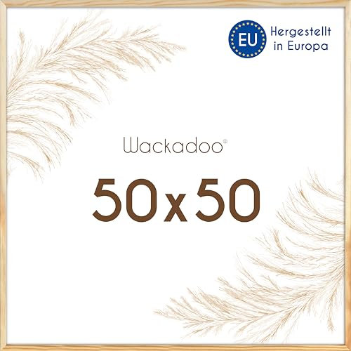 Wackadoo Bilderrahmen quadratisch 50x50 natur Fotowand Fotorahmen mit Glas Holz Picture frame poster