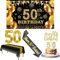 50th Birthday Decorations Men Women with 50th Birthday Banner, Black and Gold Table Cloth, Number Balloons, Black Glitter Sash, Cake Topper and Candles