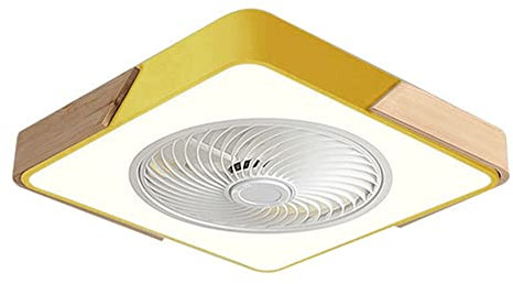 Lampada Ventilatore Silenzioso Ventilatore da soffitto Quadrato con Luce e Telecomando Ventilatore Silenzioso Ventilatore da soffitto Senza Pale con lampade LED Dimmer a 3 Colori e Ventilatore con i