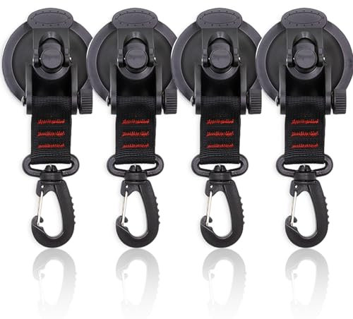 GEXINKEJI Confezione da 4 Gancio Ventosa con Ganci di Fissaggio a Ventosa Gancio di Aspirazione Extra Forte Ventose da Campeggio Ganci per Tendalino Camper Super Resistenti per Accessori da Campeggio