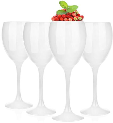 Glasmark Krosno Weinglas Rotwein Weingläser Set Gläser Für Rotwein Weisswein Rotweinglas Rotweingläser Weissweingläser Wein Kelch Glas Spülmaschinenfest Weiß Lackiert 4 x 300 ml