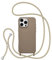 ZTOFERA Coque avec Cordon pour iPhone 16 Pro, Étui Housse Silicone Liquide avec Chaîne Collier Antichoc Protection Cover avec Bandoulière Réglable Lanyard Coque pour iPhone 16 Pro, Marron