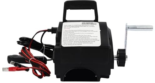 Qussse 12V Elektrische Seilwinde, Bootswinde mit Motorwinde Winde Seilzug für Autos Anhänger Lastwagen Yachten Schiffe und Schiffswinden