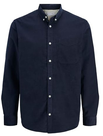 JACK & JONES Herren Freizeit Hemd JJECLASSIC Cord Shirt Regular Fit S-XXL, Größe:M, Farbe:12278967 Sky Captain