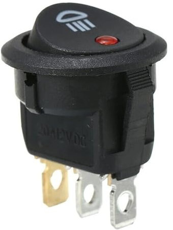 23 Mm Ein-Aus-Wippschalter, Rund, DC-12 V, 20 A, Rote LED-Nebelscheinwerferlampe, Symbol For Auto, Van, LKW, ABS-Kunststoff, Auto-Lichtschalter-Zubehör