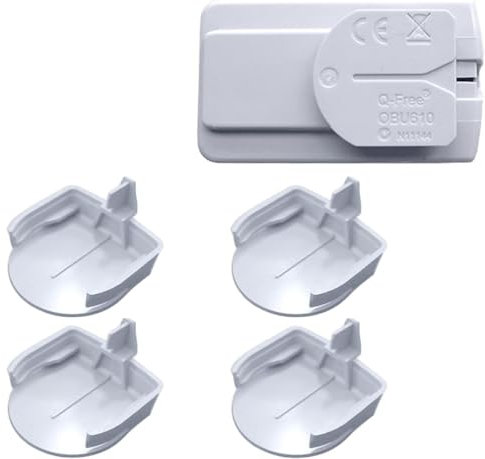 (Verifier COMPATIBILITE) 4 Supports Badge Télépéage Autoroute Compatible avec Q-Free N11144 pour Pare-Brise, avec Adhésif, Format Q-Free N11144 - Voiture & Moto
