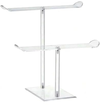 JISRKP 1Pcs 2-Layer Headband Holder, Hair Accessory Storage Rack, Transparent Headband Stand, Suitable for Hair Accessory Display, Bracelet, Earrings and Ring Jewelry