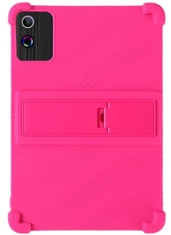 YIFENGXING Coques et étuis pour ROWT A10 Tablette 10 Pouces Android 14 Pièce Souple Silicone Etui avec Support Protection Ultra Mince Coque (Rose)