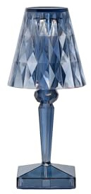 Kartell Battery, Batteriebetriebene Tischleuchte, H 30 cm, Himmelblau
