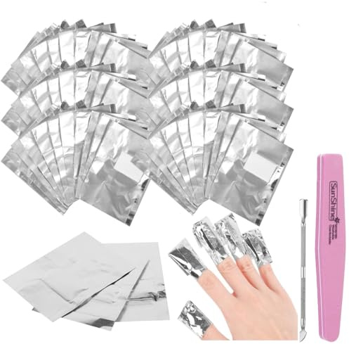 Nagellack Remover Wraps, 300 Stücke Nail Polish Remover Wraps | Aluminiumfolie Mit Fusselfreien Baumwollwattebäuschen, zum Schnellen und Schonenden Entfernen von Soak-Off-Gel-Nagellack