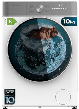 Cecotec Lavasciuga 10-6Kg Carica Frontale Bolero Wash&Dry 10680 Inverter A. 1400 rpm, 16 Programmi, Motore Inverter Plus, SteamMax, OnSmart, Fuzzy Logic, SpaCare e Rilevatore di Carico