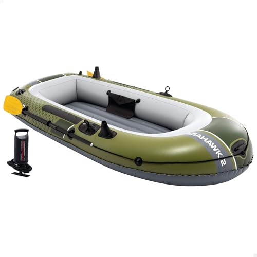Intex Barca Hinchable, Seahawk 2, Incluye remos, Bomba de inflado Manual, Parche reparación, Pesca o recreo