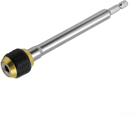 150mm Drill Extension with Hexagon Shank, Quick-Release Coupling Adapter for Power Tools, Carbon Steel Construction, 1/4 Inch Hex Shanks, 1 Pack