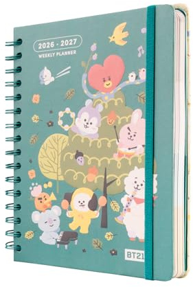 Grupo Erik BT21 Hausaufgabenheft 2026 2027 Kalender Schulplaner A5 | Schulkalender Schülerkalender Studienplaner Wochenplaner 2026 2027 A5 K-Pop Kwaii Sachen Geschenke zur Einschulung