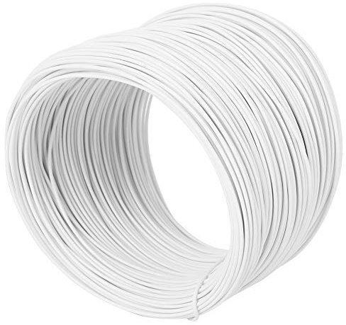 Yechiry Fascette in Filo di Ferro Zincato Cinghie Bianche Durevoli per Artigianato Fai-da-te, Giardinaggio e Stoccaggio Cavi 0,55 Mm, 100 M