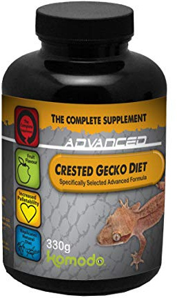 Komodo Advanced Crested Gecko Diet Balanced Highly 330g | Complete crested gecko food – balanced, nutritious fruit-flavoured diet that replicates their natural diet