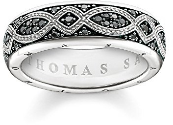 Thomas Sabo Unisex Band Ring Love Knot 925 Sterling Silver, Blackened TR2087-643-11