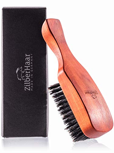 ZilberHaar - Major Haar- und Bartbürste für Männer - Weiche Wildschweinborsten und Birnbaumholz - Massiert und Peelt Haut und Kopfhaut - Ideales Accessoire für des Mannes - Made in Germany