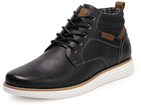 Bruno Marc Men's Mid Top Chukka Sneaker Dress Boot,Black,12