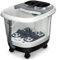 COSTWAY Idromassaggio per Piedi, Pediluvio Massaggiatore Plantare Massaggio Shiatsu, con Funzione Calore Timer e Rulli Luce a Infrarossi, Idromassaggiatore 15L (Grigio)