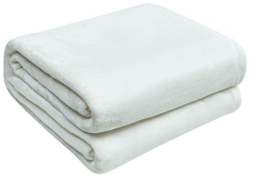 FARFALLAROSSA Kuscheldecke Baby 70 x 100 cm - Flauschig Super Weiche Fleecedecke - Oeko-TEX - Kuscheldecke Kinder Weiß