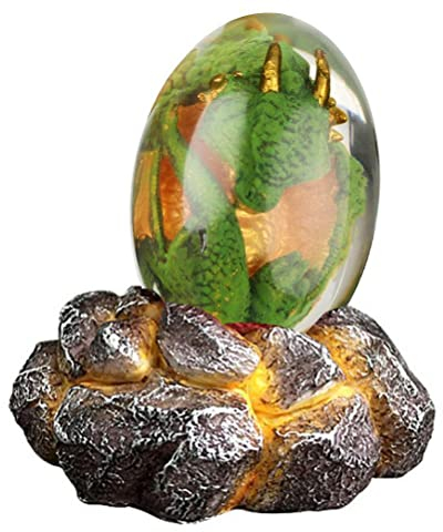 Eeneme Lava Dinosaurier Ei Ornament, mysteriöses Kristall Drachenei mit Steinsockel, Geschenk für Kinder Harz Dinosaurier Ei Dekorationen Souvenir