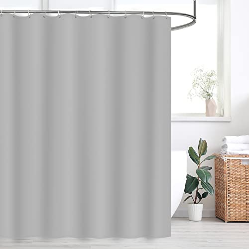 WELTRXE Tenda da Doccia Basic con Peso, 120 x 180 cm, Tessuto in Poliestere, Antimuffa, Impermeabile, Lavabile, per Doccia e Vasca da Bagno, Grigio
