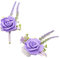 Floinla Lila Ansteckblume und Boutonniere Set Künstliche Rose Lavendel Handgelenk Corsage Armband Armband und Männer Boutonniere Set für Hochzeit Blumen Zubehör Abschlussball Party Dekoration