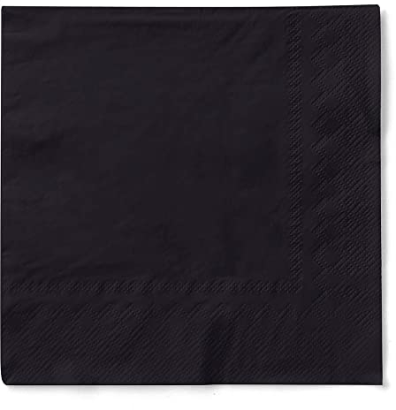 MANK Schwarze 3-lagige Tissue-Servietten 40 x 40 cm - Saugstarke Einmal-Servietten, 100er-Pack, 1/4-Falz - Perfekt für Feiern, Gastronomie & Events