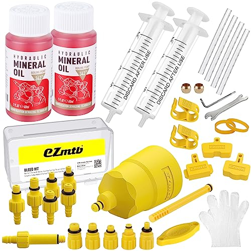 Yiezio Hydraulisches Bremsen-Entlüftungsset für Shimano, TEKTRO, MAGURA Bremssysteme, inklusive Hochleistungs-Bremsflüssigkeit 120 ml