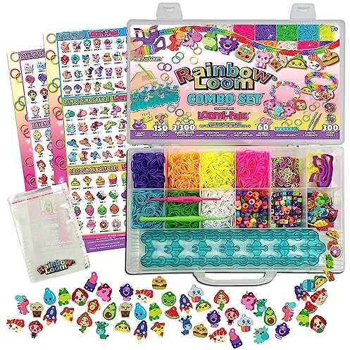 BANDAI - Rainbow Loom Combo Set - Armbandherstellung - Webstuhl mit 2300 Gummibändern - Charms und Perlen - Offizielle Lizenz - Patentiertes Set - Spielzeug für Kinder ab 8 Jahren - CD00102