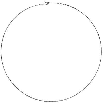 AeraVida Must Have 2mm Slim Wire Hook Sterling Silver 15-inch Choker Necklace | Silver Jewelry | Silver Choker Necklace | 15-inch Necklaces for Women | Silver Necklaces