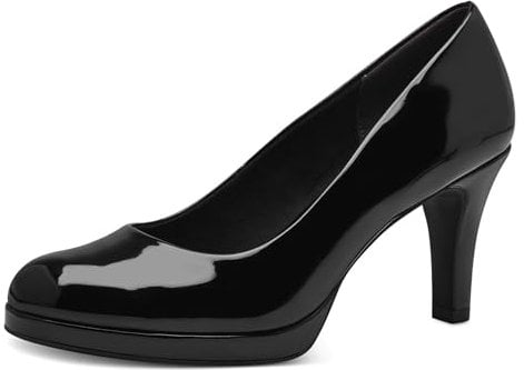 Tamaris Damen Pumps Stilettoabsatz Vegan; BLACK PATENT, EU 39