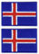 Set mit zwei – Flagge von Island – klein – zum Aufnähen – bestickter Aufnäher/Abzeichen/Emblem